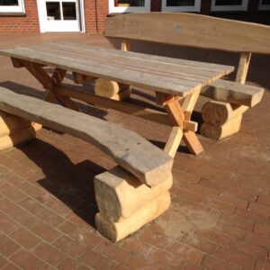 Sitzgruppe (Tisch & Bänke) aus Massivholz